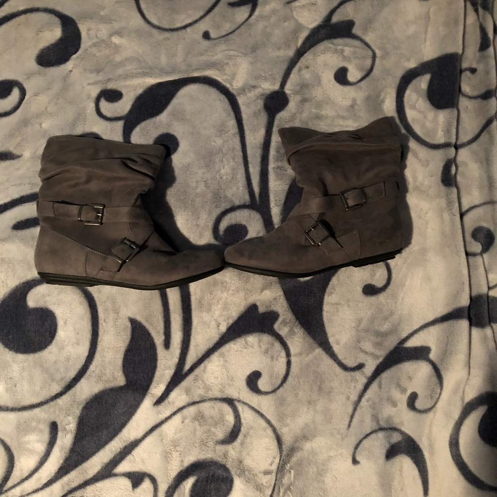 Grey ankle boots